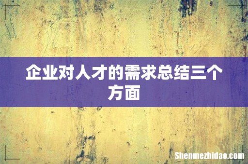 企业对人才的需求总结三个方面