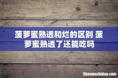 菠萝蜜熟透和烂的区别 菠萝蜜熟透了还能吃吗