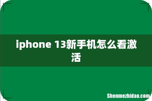 iphone 13新手机怎么看激活