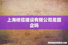 上海核信建设有限公司是国企吗