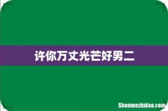 许你万丈光芒好男二