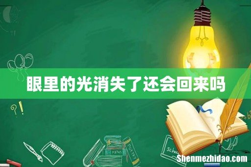 眼里的光消失了还会回来吗