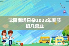 沈阳南塔日杂2023年春节初几营业