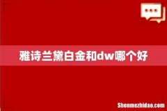 雅诗兰黛白金和dw哪个好