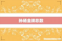 孙杨金牌总数