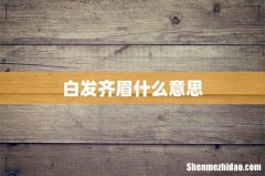 白发齐眉什么意思