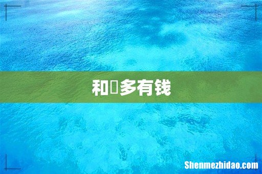 和珅多有钱