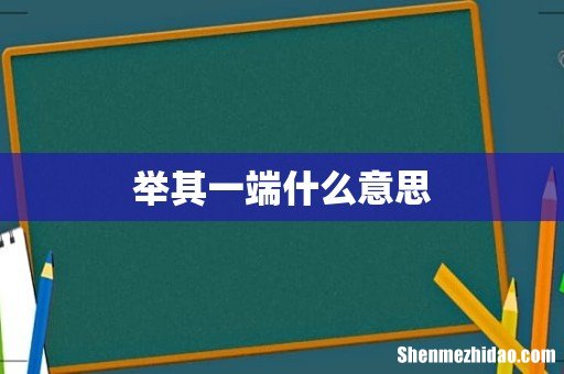 举其一端什么意思