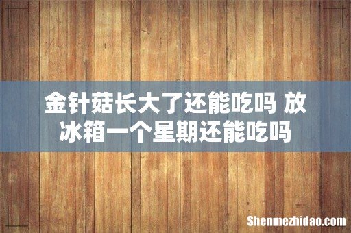 金针菇长大了还能吃吗 放冰箱一个星期还能吃吗