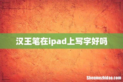 汉王笔在ipad上写字好吗