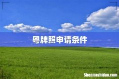 粤牌照申请条件