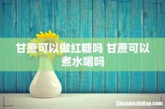 甘蔗可以做红糖吗 甘蔗可以煮水喝吗