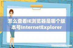 怎么查看IE浏览器是哪个版本号InternetExplorer