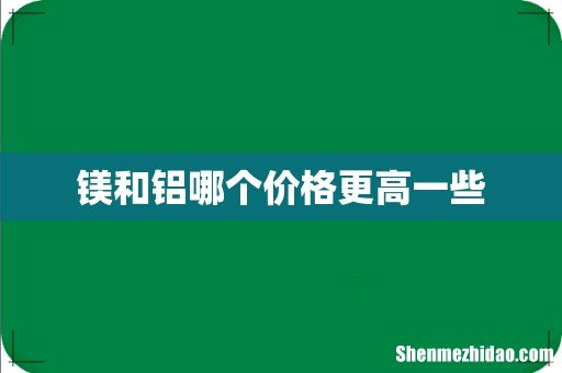 镁和铝哪个价格更高一些