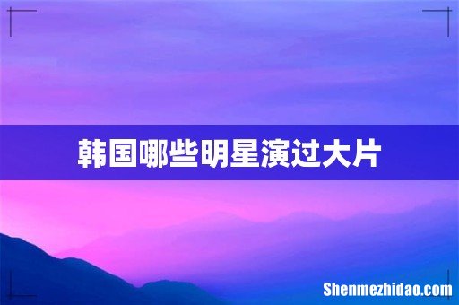 韩国哪些明星演过大片
