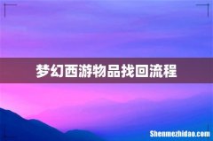 梦幻西游物品找回流程