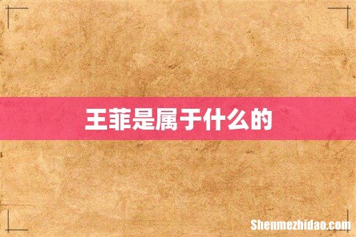 王菲是属于什么的