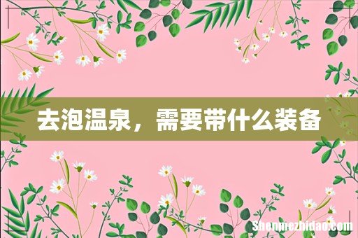 去泡温泉，需要带什么装备