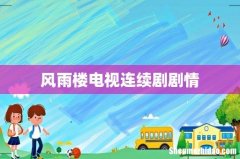 风雨楼电视连续剧剧情