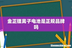 金正锂离子电池是正规品牌吗