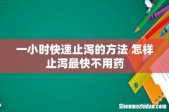 一小时快速止泻的方法 怎样止泻最快不用药