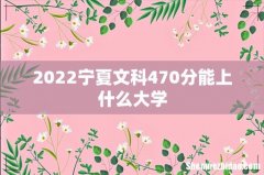 2022宁夏文科470分能上什么大学