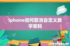 iphone如何取消自定义数字密码