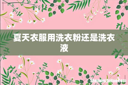 夏天衣服用洗衣粉还是洗衣液