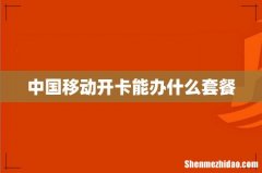 中国移动开卡能办什么套餐