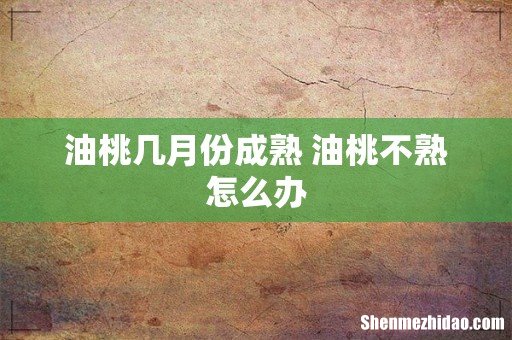 油桃几月份成熟 油桃不熟怎么办
