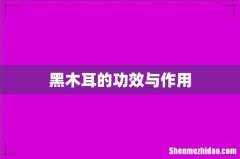 黑木耳的功效与作用