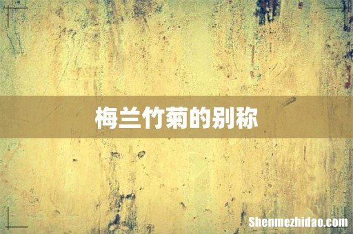 梅兰竹菊的别称