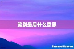笑到最后什么意思