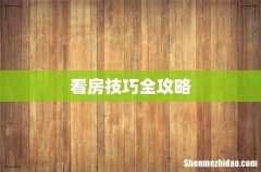 看房技巧全攻略