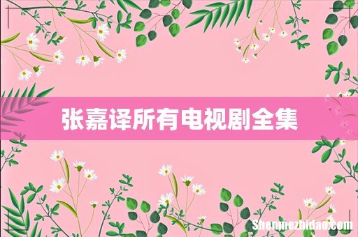 张嘉译所有电视剧全集