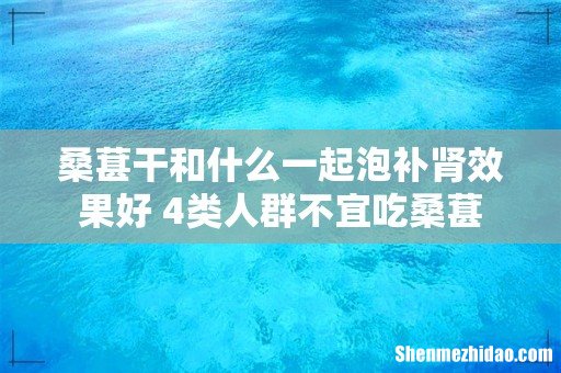 桑葚干和什么一起泡补肾效果好 4类人群不宜吃桑葚