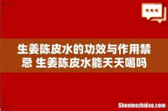 生姜陈皮水的功效与作用禁忌 生姜陈皮水能天天喝吗