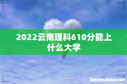 2022云南理科610分能上什么大学
