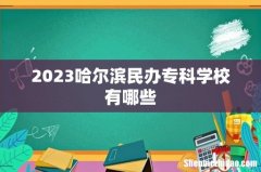 2023哈尔滨民办专科学校有哪些
