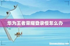 华为王者荣耀登录慢怎么办