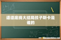 道德底线大结局孩子斯卡是谁的