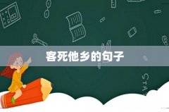 客死他乡的句子