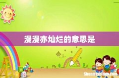 漫漫亦灿烂的意思是