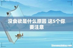 没食欲是什么原因 这5个你要注意