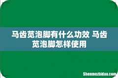 马齿苋泡脚有什么功效 马齿苋泡脚怎样使用
