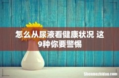 怎么从尿液看健康状况 这9种你要警惕