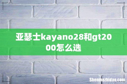 亚瑟士kayano28和gt2000怎么选
