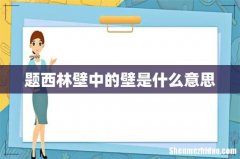 题西林壁中的壁是什么意思