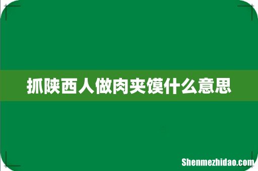 抓陕西人做肉夹馍什么意思