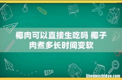 椰肉可以直接生吃吗 椰子肉煮多长时间变软